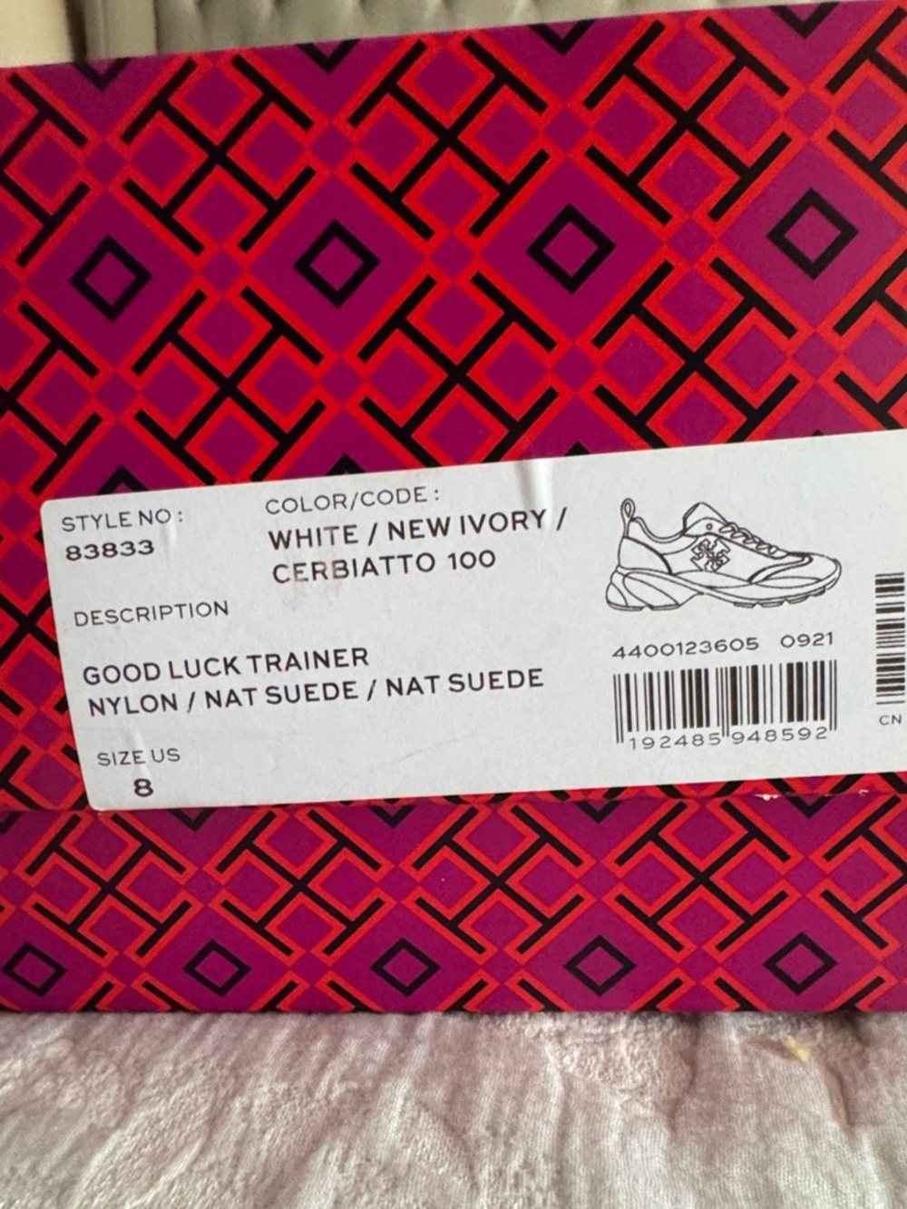 Tory Burch White and Taupe Suede-Accent Sneakers - Picture 2 of 5